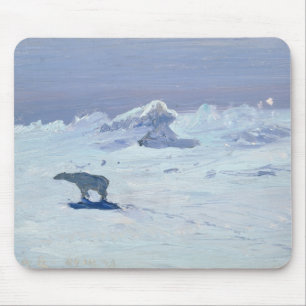 A Polar Bear Hunting in Moonlit Night, 1899 Mouse Pad
