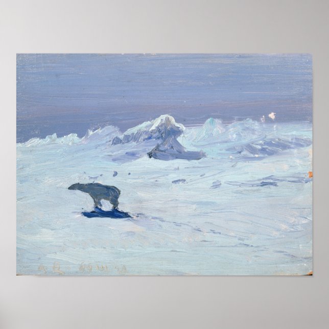 A Polar Bear Hunting in Moonlit Night, 1899 Poster (Front)