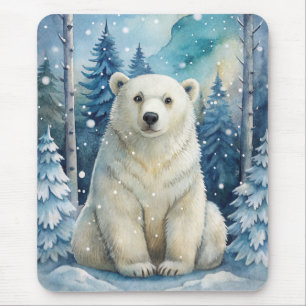 A Polar Bear in Winter Mouse Pad