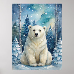 A Polar Bear in Winter Poster