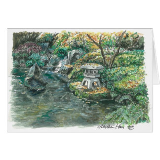 A pond with a pagoda