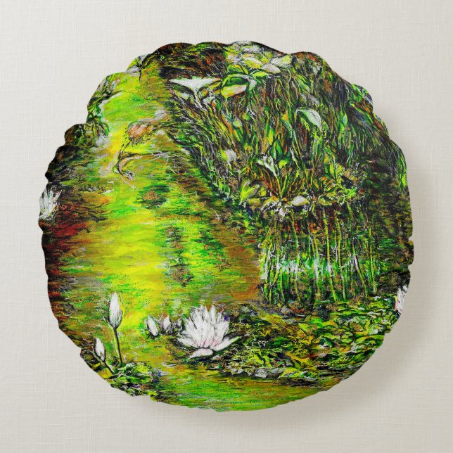 A Pond with Unpure Thoughts Round Cushion (Front)
