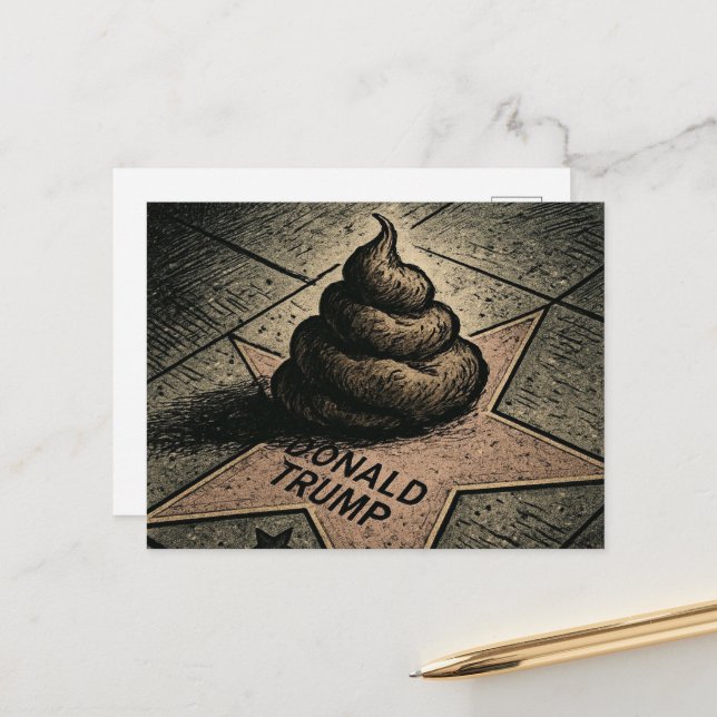 A Poo on a Star Postcard (Front/Back In Situ)