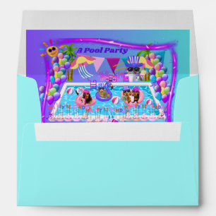 A Pool Party Happy Birthday Envelopes