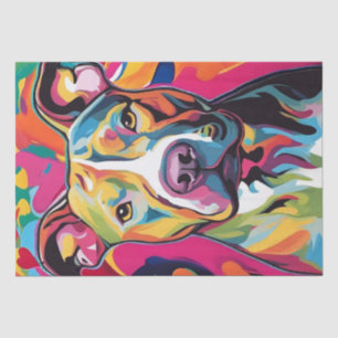  A Pop Art Pitbull Bright and Bold Decoupage  Tissue Paper