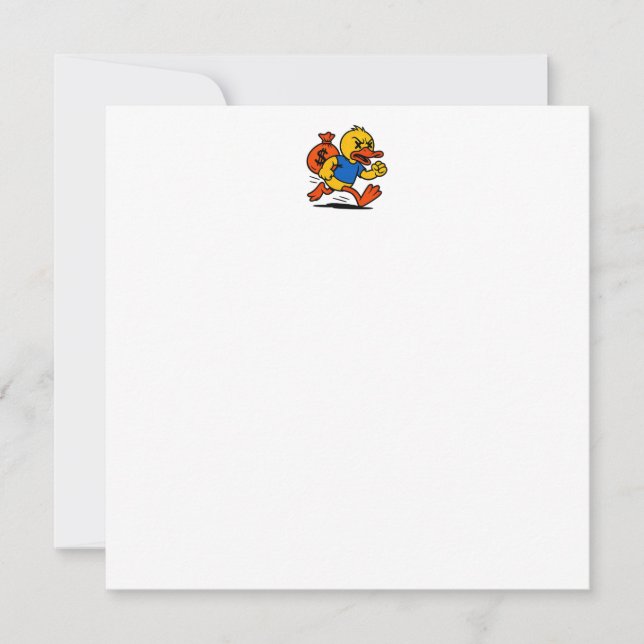 A POP ART STYLE THIEF DUCK Thank You Card (Front)