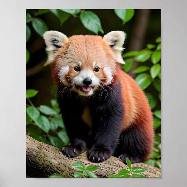 A Portrait of a Cute Red Panda Poster (Front)