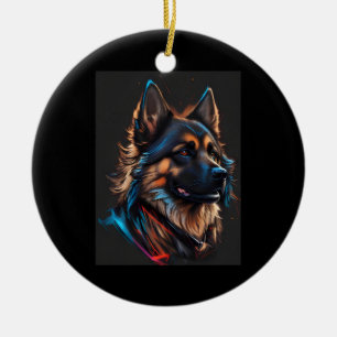 A portrait off an German shepherd dog   Ceramic Ornament