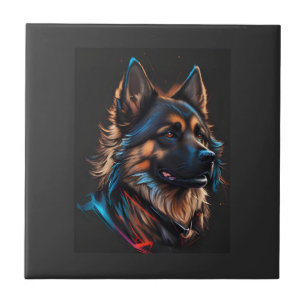 A portrait off an German shepherd dog Ceramic Tile