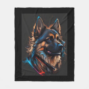 A portrait off an German shepherd dog   Fleece Blanket