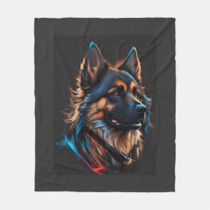 A portrait off an German shepherd dog Fleece Blanket