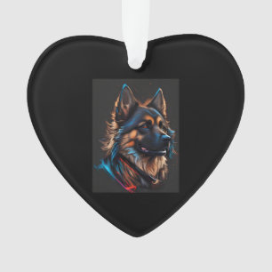A portrait off an German shepherd dog Ornament