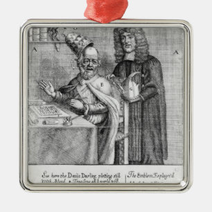 A Portrayal of Titus Oates Metal Tree Decoration