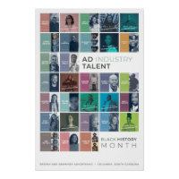 A poster celebrating Black History Month ad talent