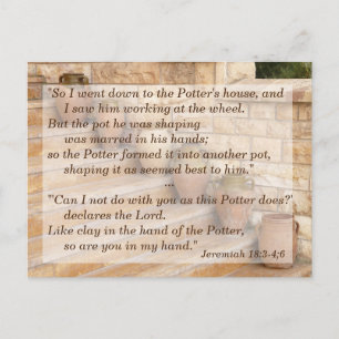 A Pot in my Lord's hand Bible Verse Memory Postcard
