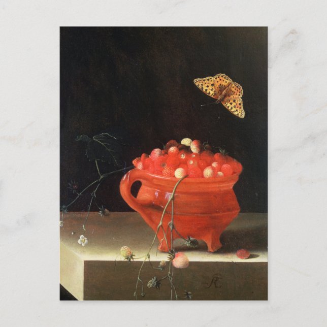 A Pot of Wild Strawberries Postcard (Front)