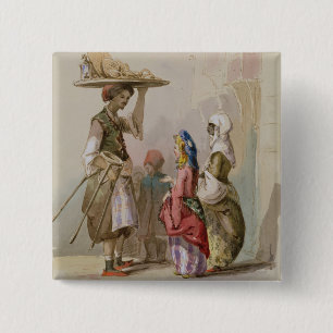 A pot seller, c.1855 15 cm square badge