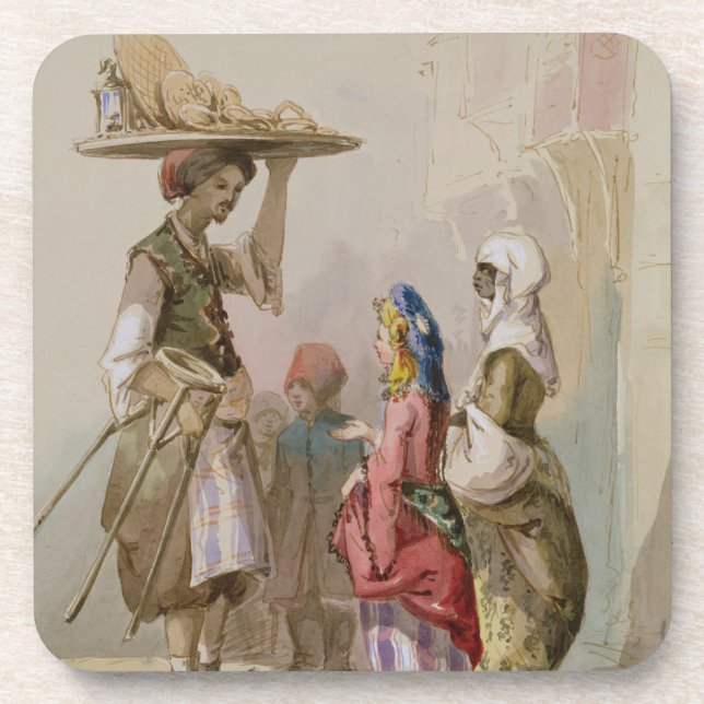 A pot seller, c.1855 coaster (Front)