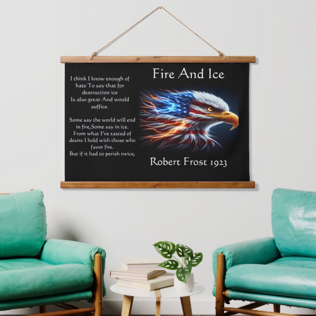 A powerful eagle proudly adorned with an American  Hanging Tapestry (Living Room)