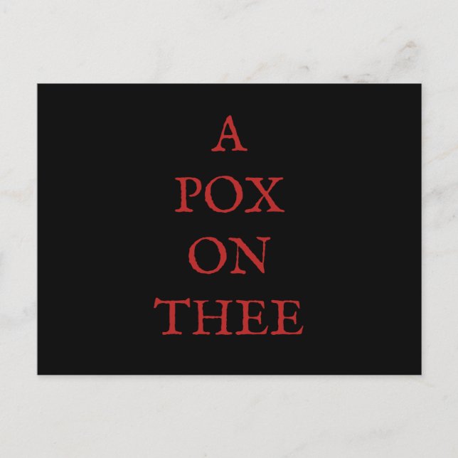 A Pox On Thee. Postcard (Front)