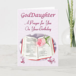 A prayer for a Goddaughter on her Birthday Card