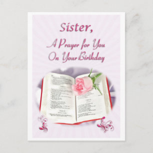 A prayer for a Sister on her Birthday Postcard