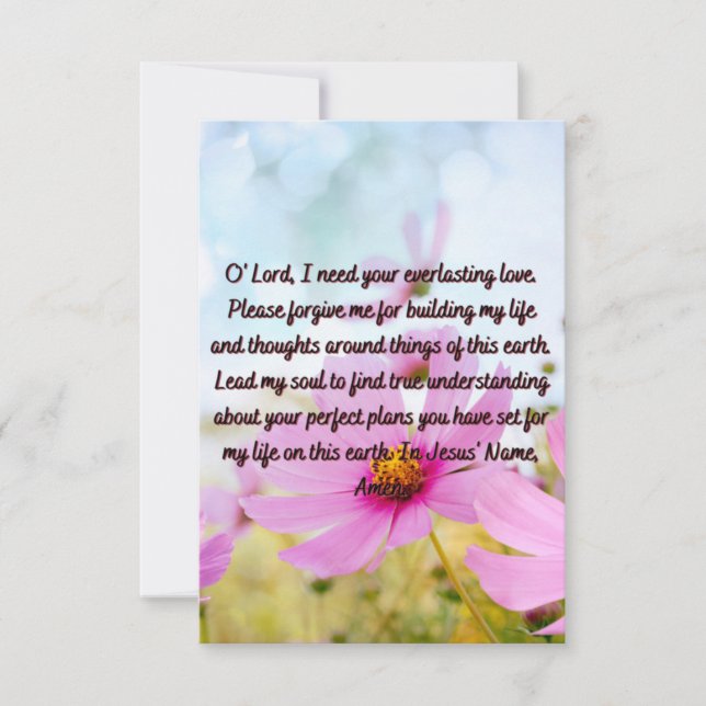 A Prayer For Daily Forgiveness Flat Greeting Card (Front)