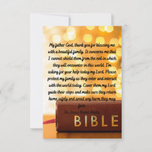 A Prayer For Family Protection Flat Greeting Card