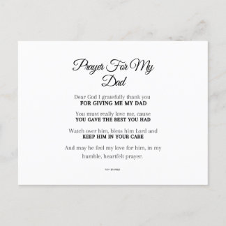  A Prayer for My Dad Postcard