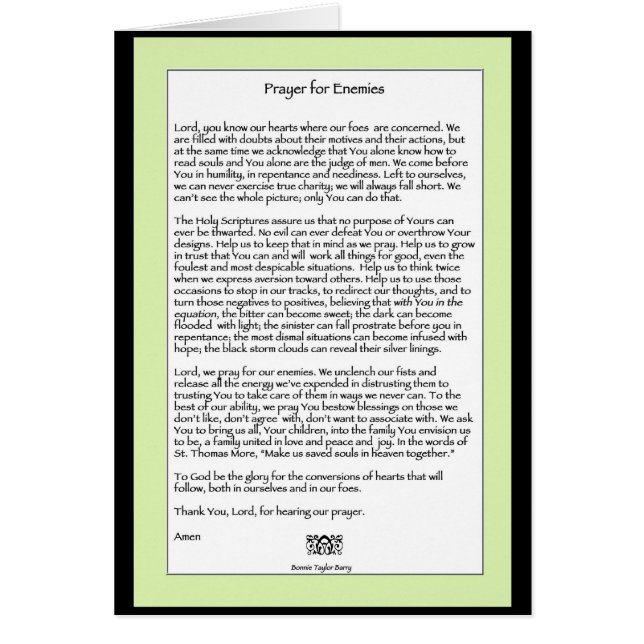 A prayer for our enemies (Front)