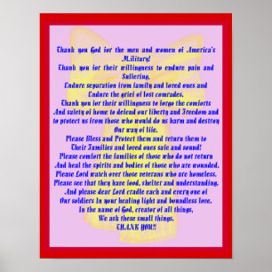 A Prayer For Our Soldiers Poster