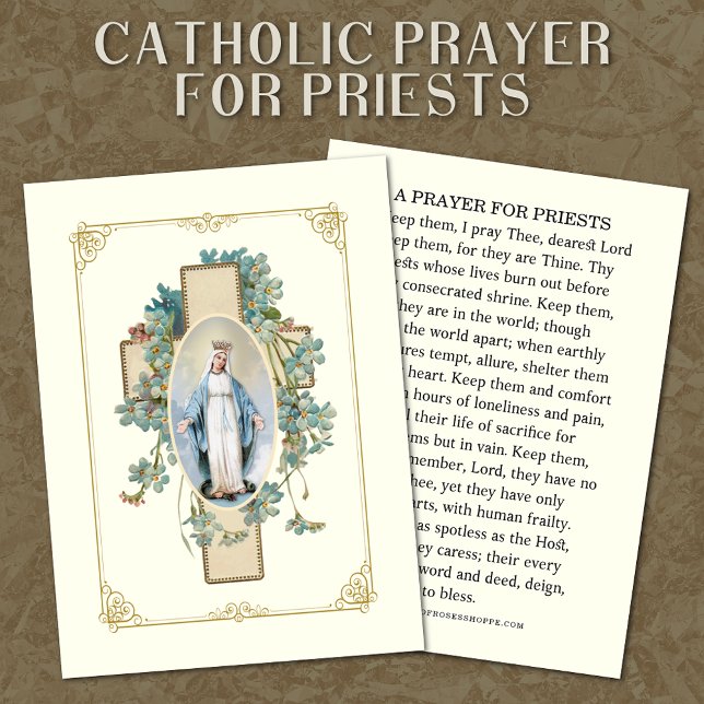 A PRAYER FOR PRIESTS CATHOLIC RELIGIOUS PLACE CARD (Creator Uploaded)