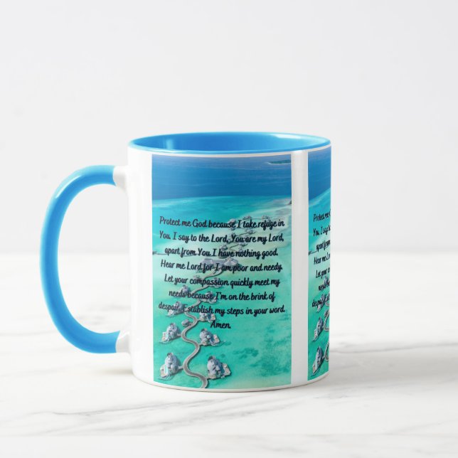 A Prayer For Protection & Peace Two-Tone Mug (Left)
