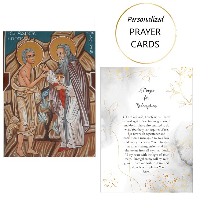 A Prayer for Redemption St. Mary of Egypt Icon Place Card (Creator Uploaded)