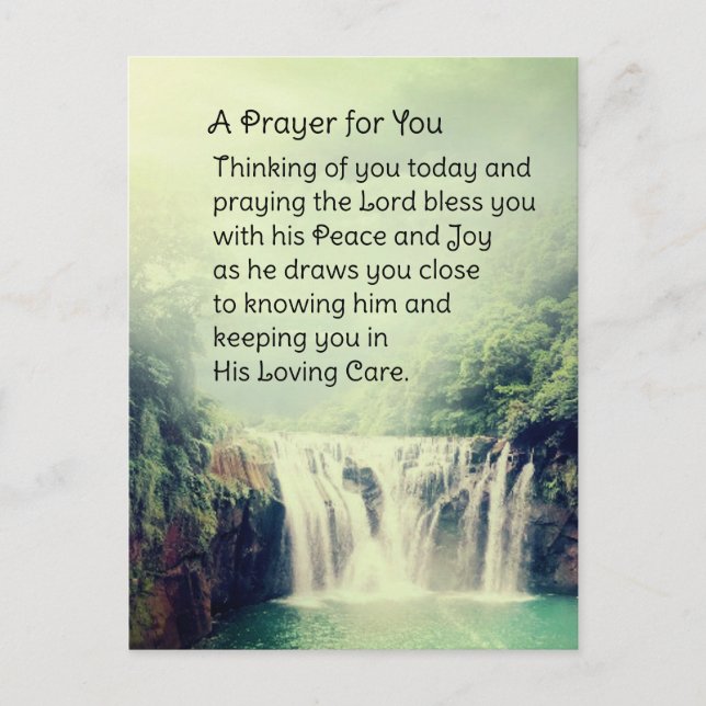 A Prayer For You Beautiful Nature Waterfall  Postcard (Front)