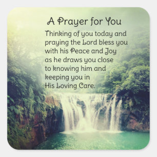 A Prayer For You Beautiful Nature Waterfall Square Sticker