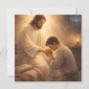 A Prayer on His Knees with Jesus Invitation