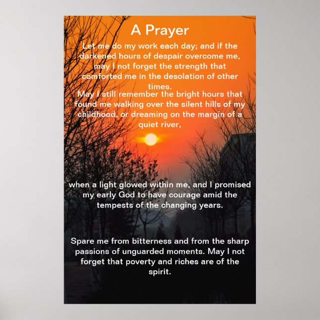 A Prayer orange walkway Posters (Front)