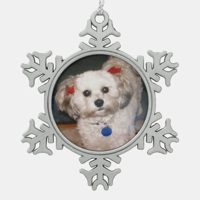 A precious snowflake snowflake pewter christmas ornament (Front)