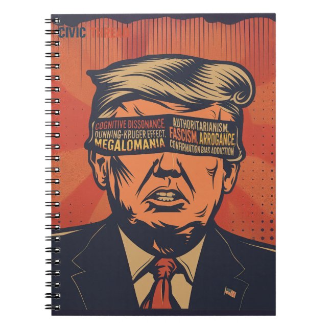 A president blindfolded by mental issues notebook (Front)
