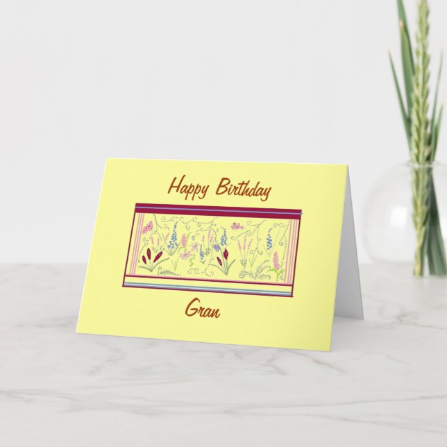 A pretty birthday card for Gran (Front)