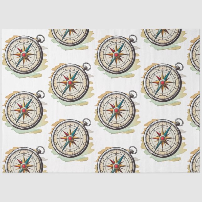 A Pretty Blue Nautical Series Design 7 Tissue Paper (Front)