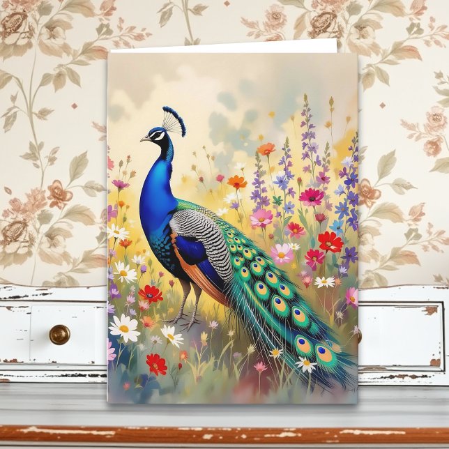 A Pretty Colorful Peacock Birthday Card (Creator Uploaded)