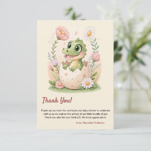 a pretty little Dinosaur Watercolor Hatching Soon Thank You Card
