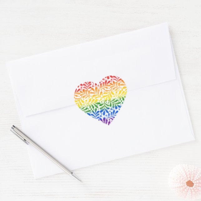 A Pride of Vines  Heart Sticker (Envelope)