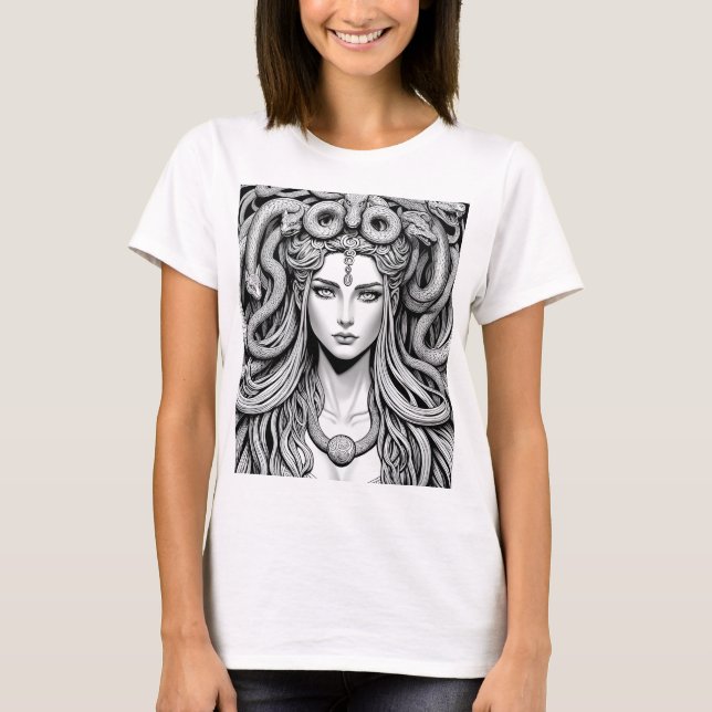 A Priestess Turned Demon, Medusa T-Shirt (Front)