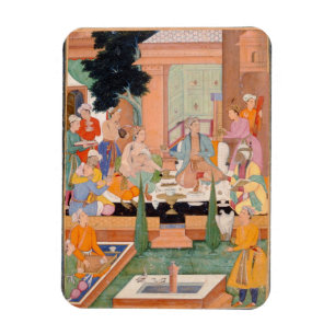 A prince and companions take refreshments and list magnet