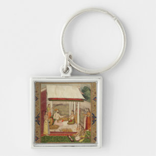A Prince and Princess Listening to Music Key Ring