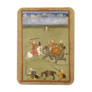 A Prince Fighting his Enemies on an Elephant, c.17 Magnet