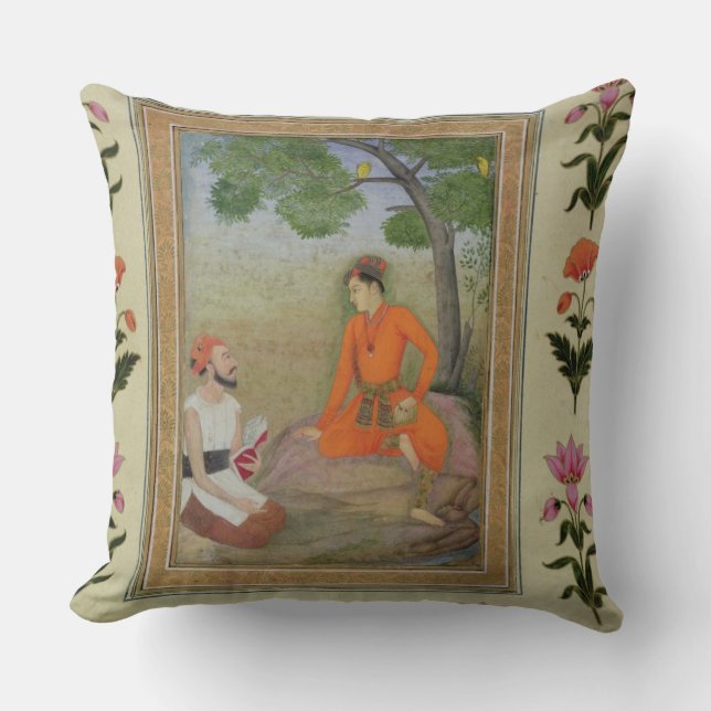 A prince in discussion with a religious man holdin cushion (Front)